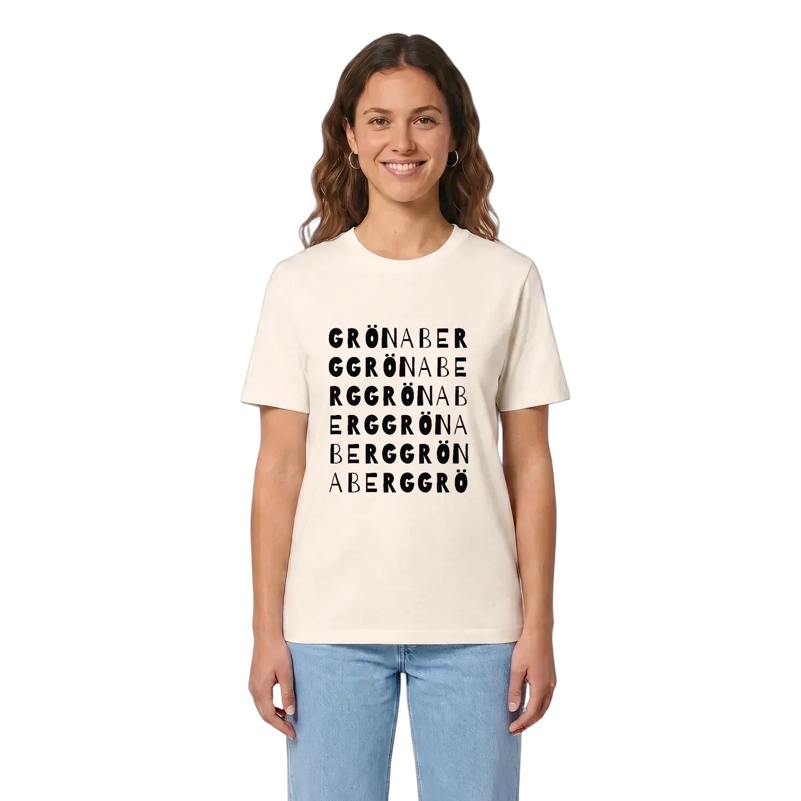 Grönaberg ordlek t-shirt – Vintage White, i miljö
