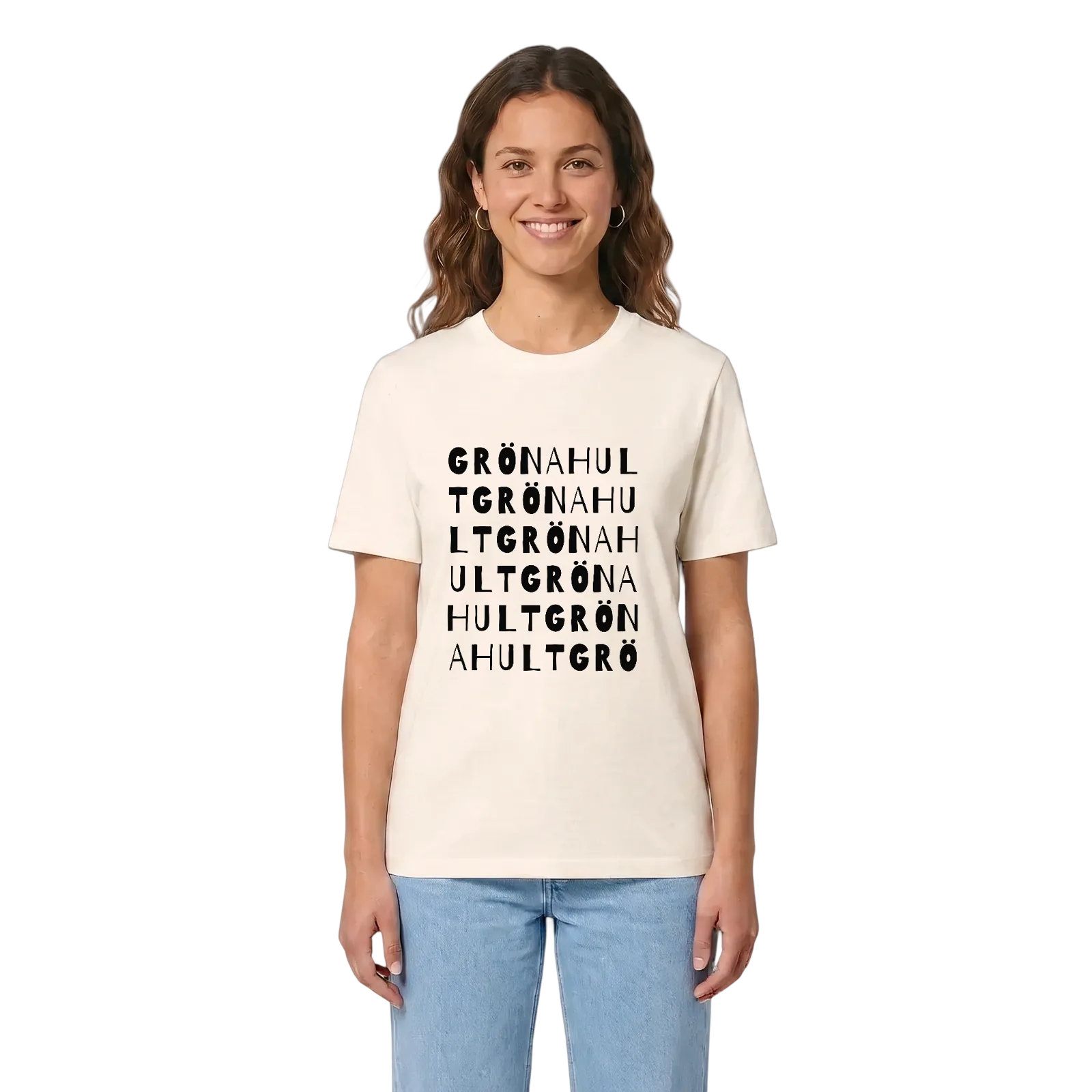 Grönahult ordlek t-shirt – Vintage White, i miljö