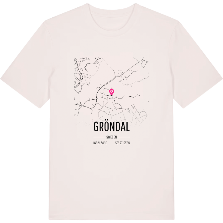 Gröndal karta t-shirt – t-shirt från PinShirt