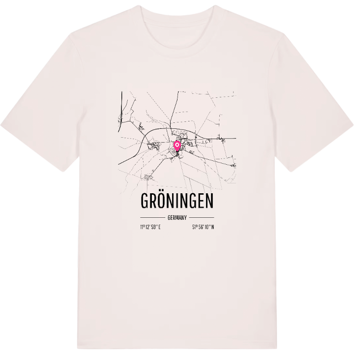 Gröningen karta t-shirt – t-shirt från PinShirt
