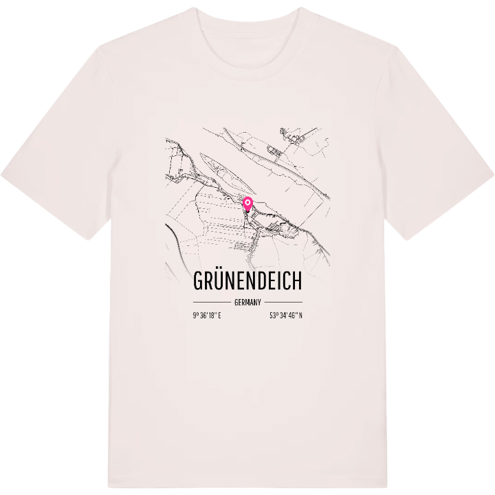 Grünendeich karta t-shirt – t-shirt från PinShirt