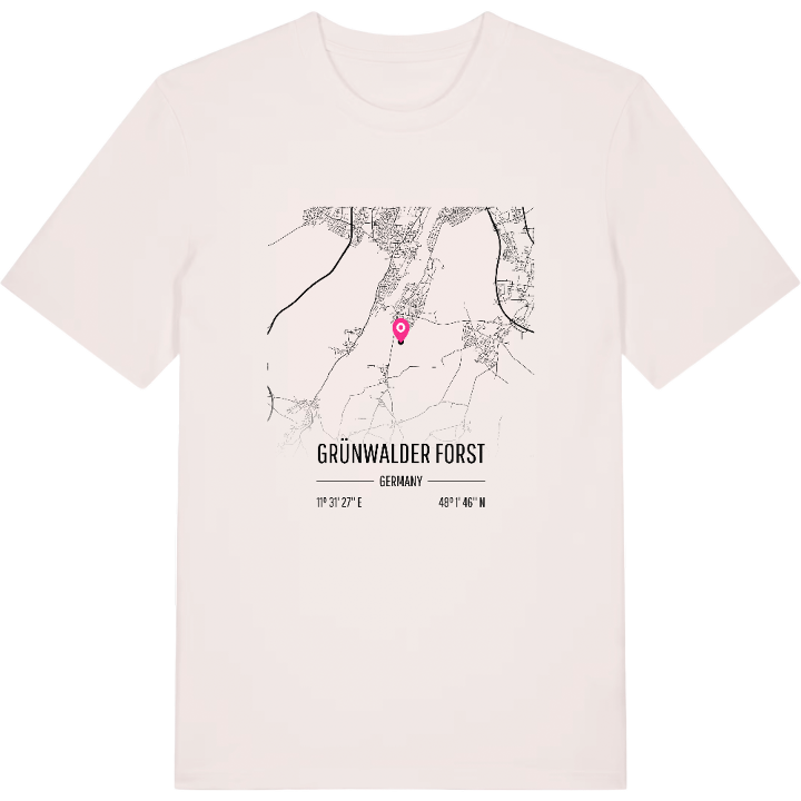 Grünwalder Forst karta t-shirt – t-shirt från PinShirt