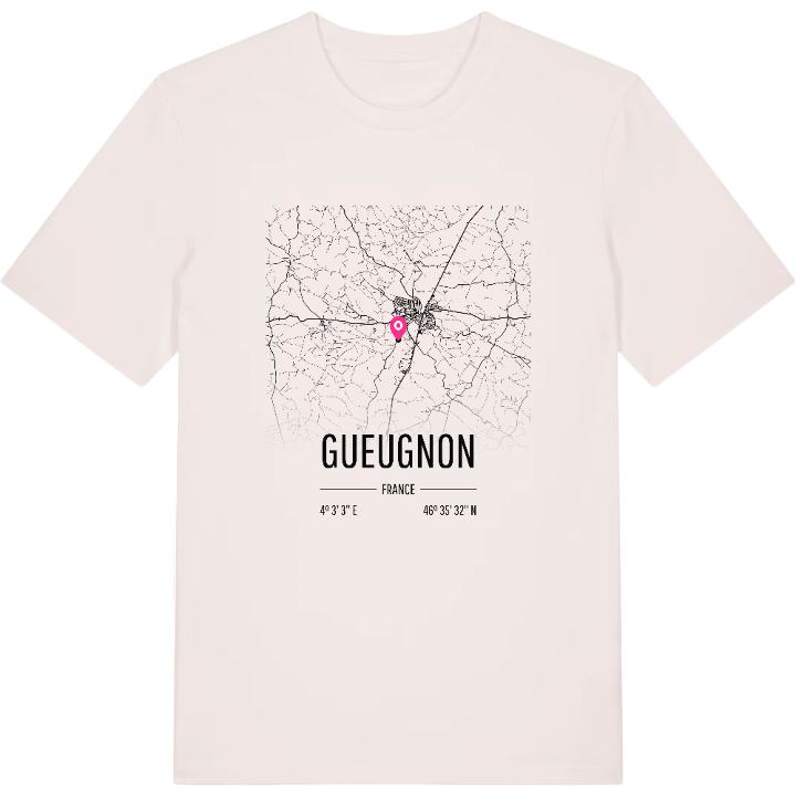 Gueugnon karta t-shirt – t-shirt från PinShirt