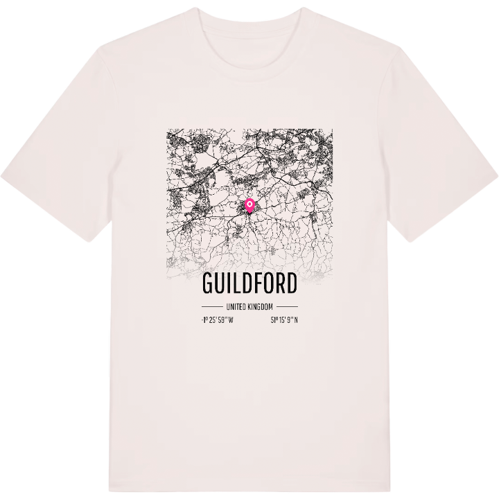 Guildford karta t-shirt – t-shirt från PinShirt