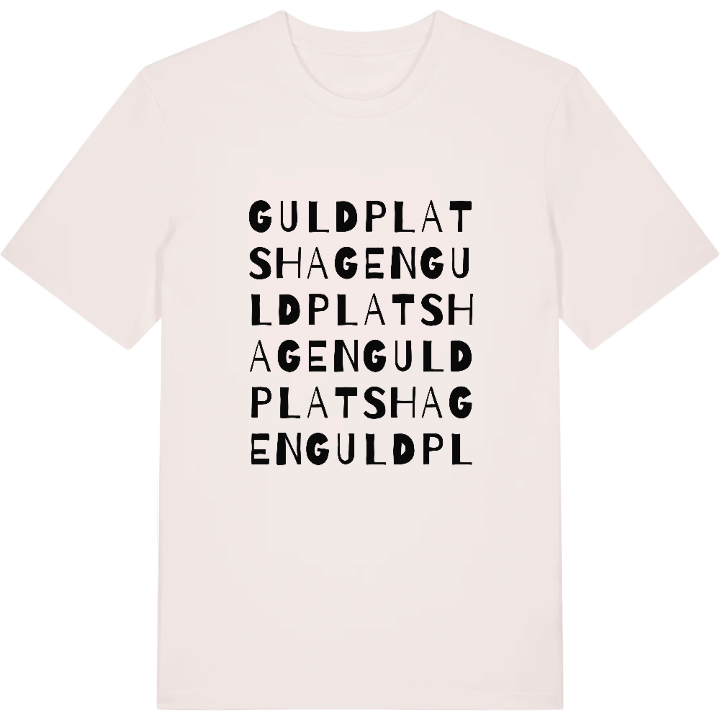 Guldplatshagen ordlek t-shirt – t-shirt från PinShirt