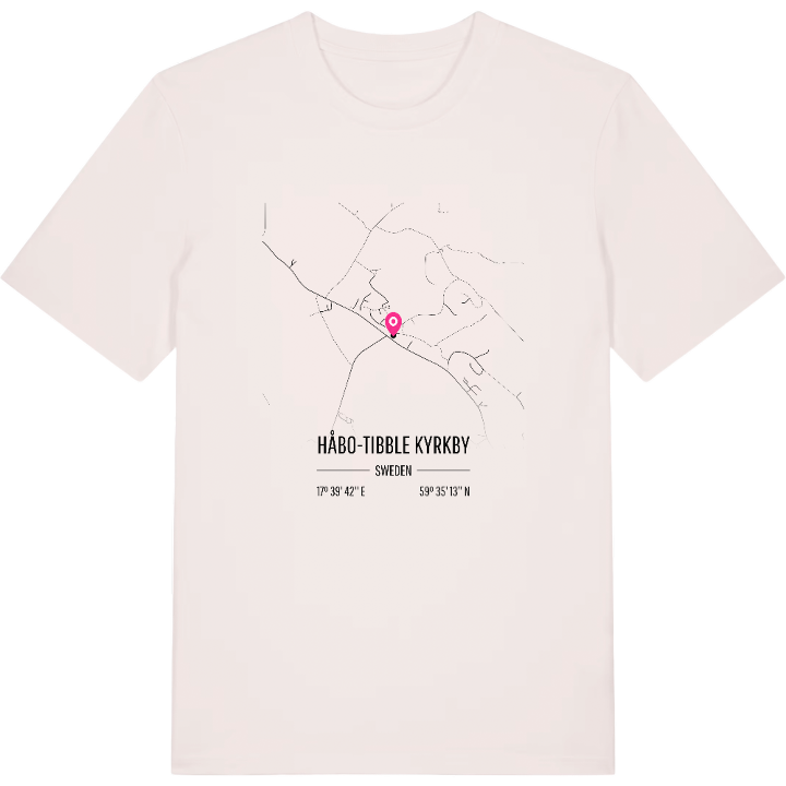 Håbo-Tibble kyrkby karta t-shirt – t-shirt från PinShirt