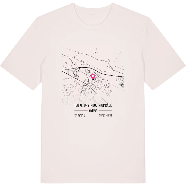 Hackefors industriområde karta t-shirt – t-shirt från PinShirt