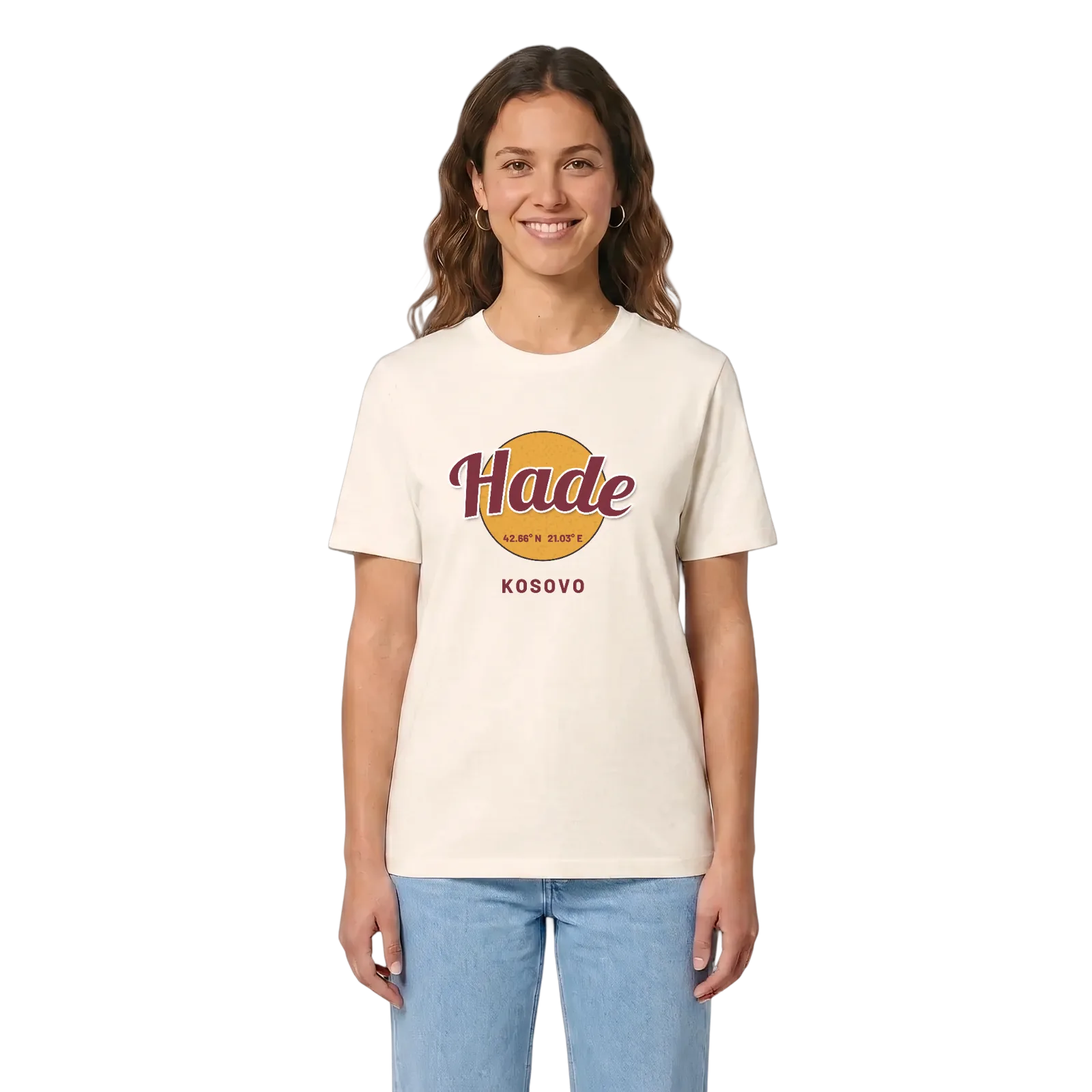 Hade cirkel t-shirt – Vintage White, i miljö