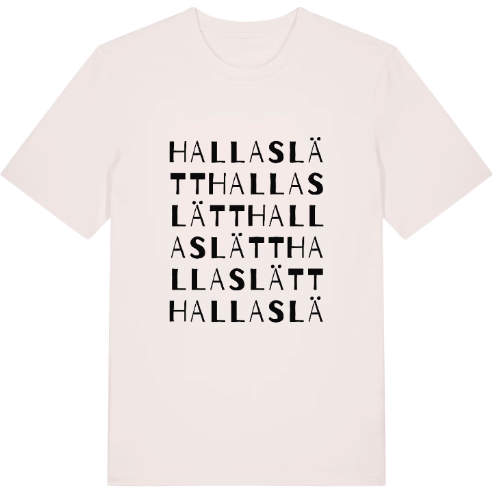 Hallaslätt ordlek t-shirt – t-shirt från PinShirt