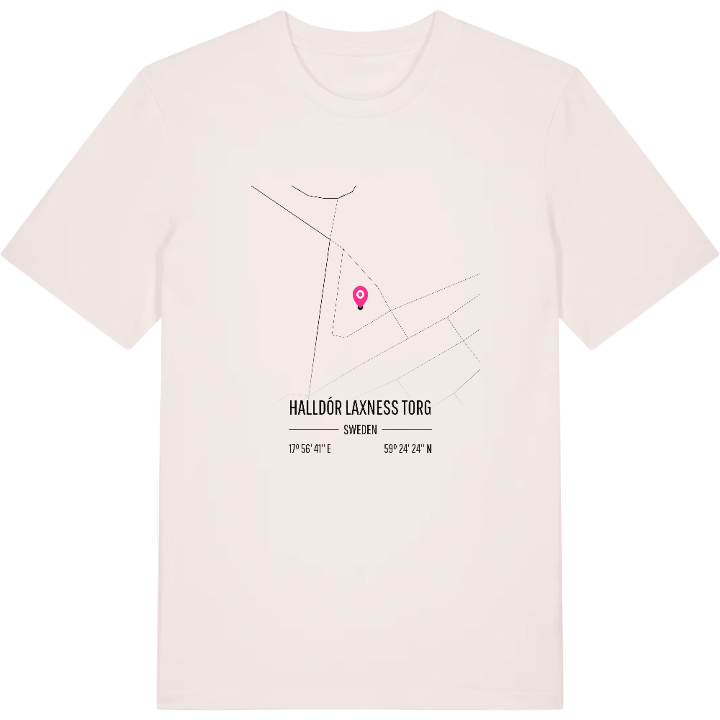 Halldór Laxness Torg karta t-shirt – t-shirt från PinShirt