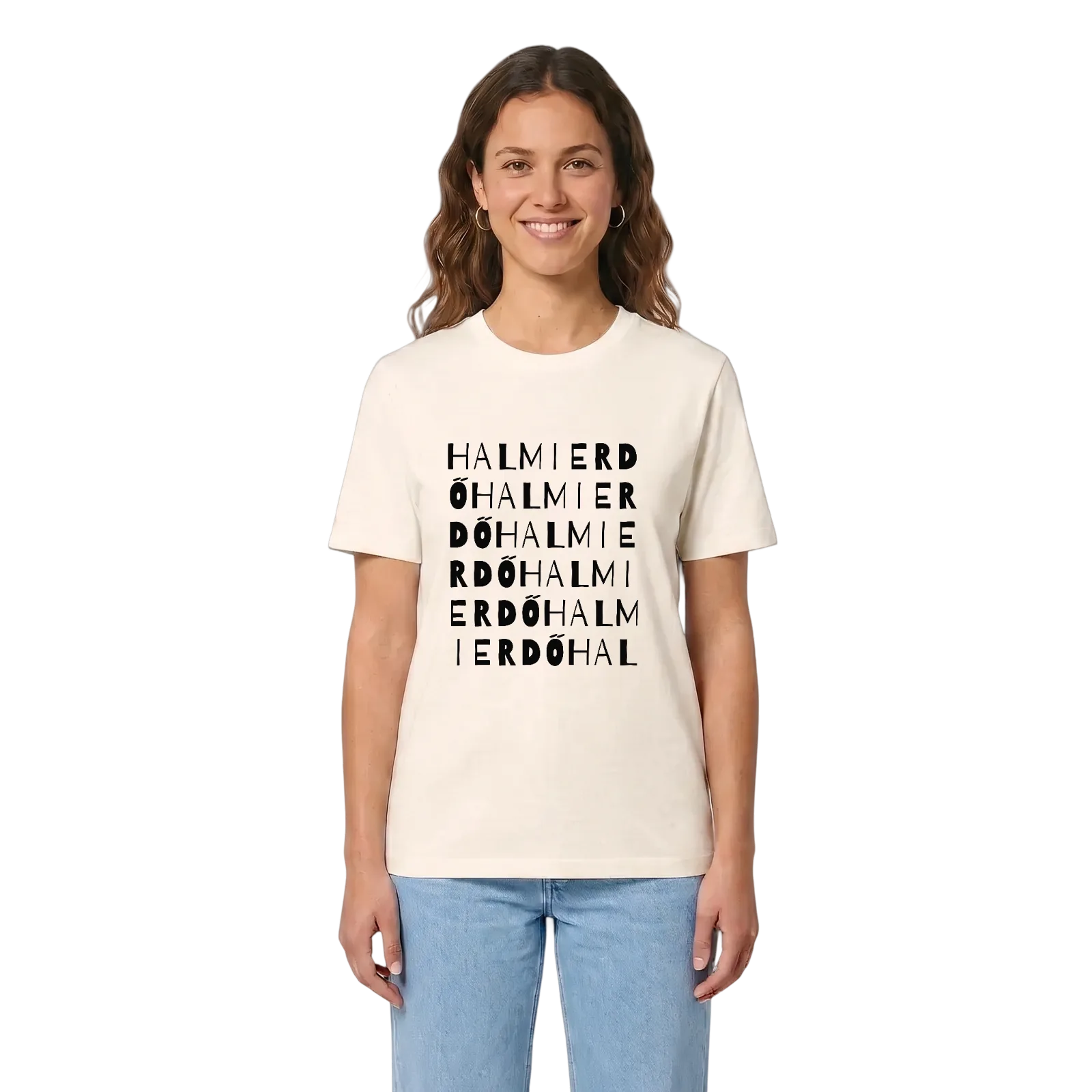 Halmierdő ordlek t-shirt – Vintage White, i miljö