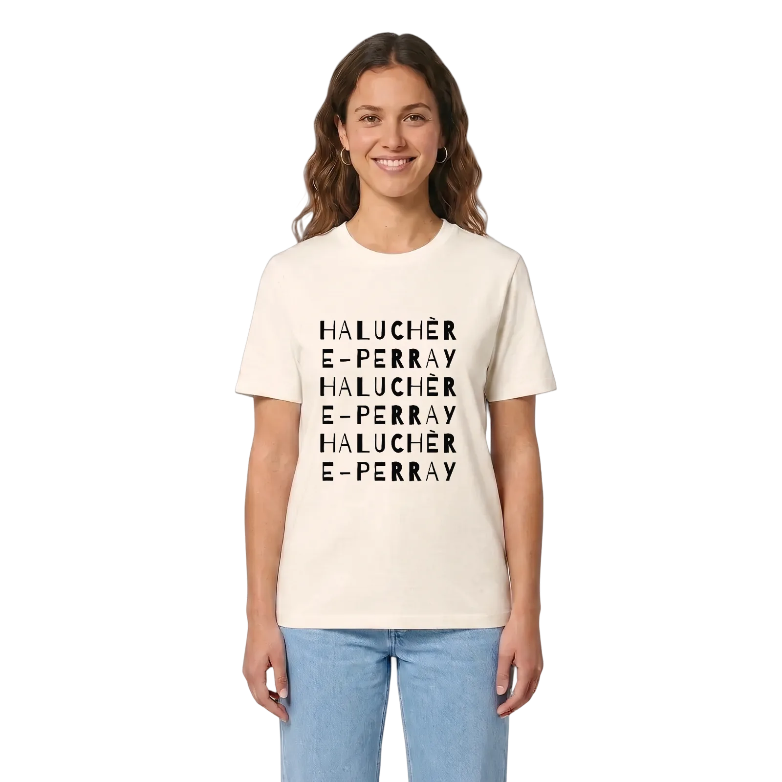 Haluchère - Perray ordlek t-shirt – Vintage White, i miljö