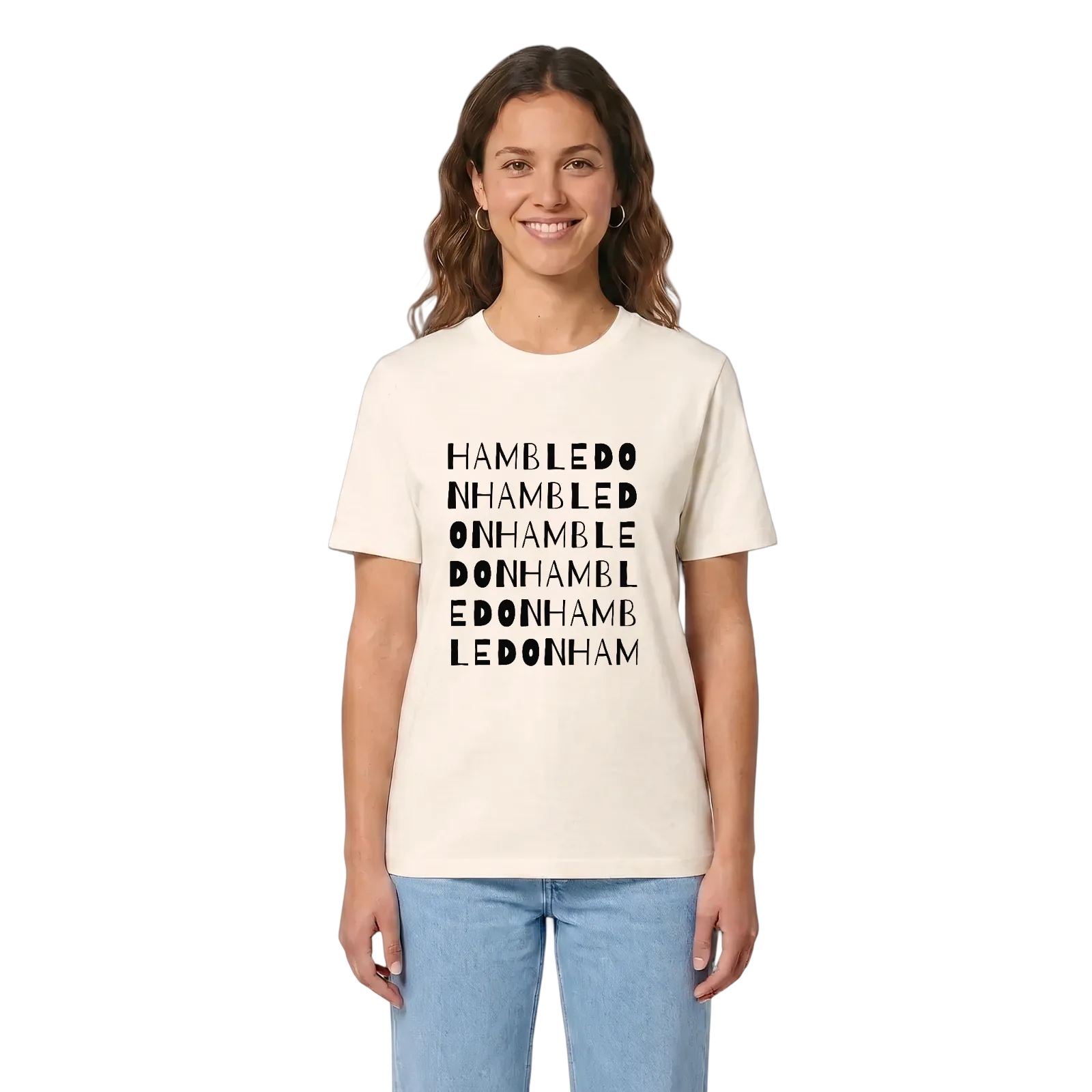 Hambledon ordlek t-shirt – Vintage White, i miljö