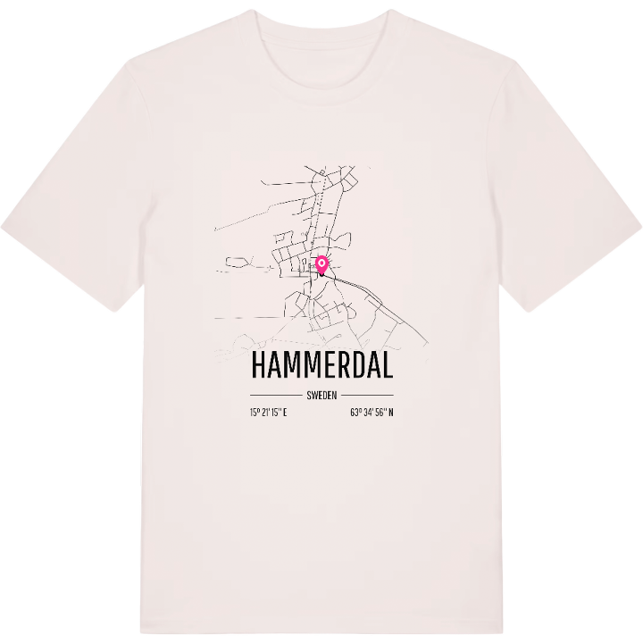 Hammerdal karta t-shirt – t-shirt från PinShirt