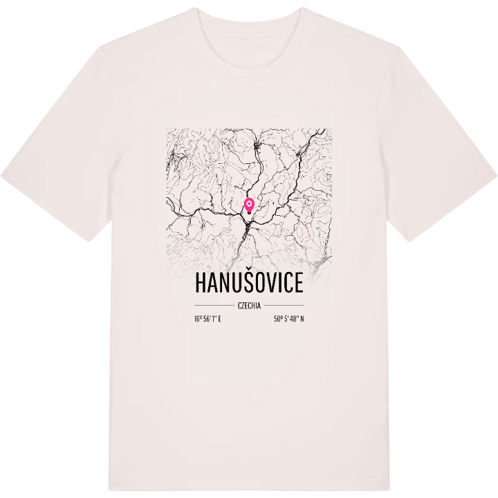 Hanušovice karta t-shirt – t-shirt från PinShirt