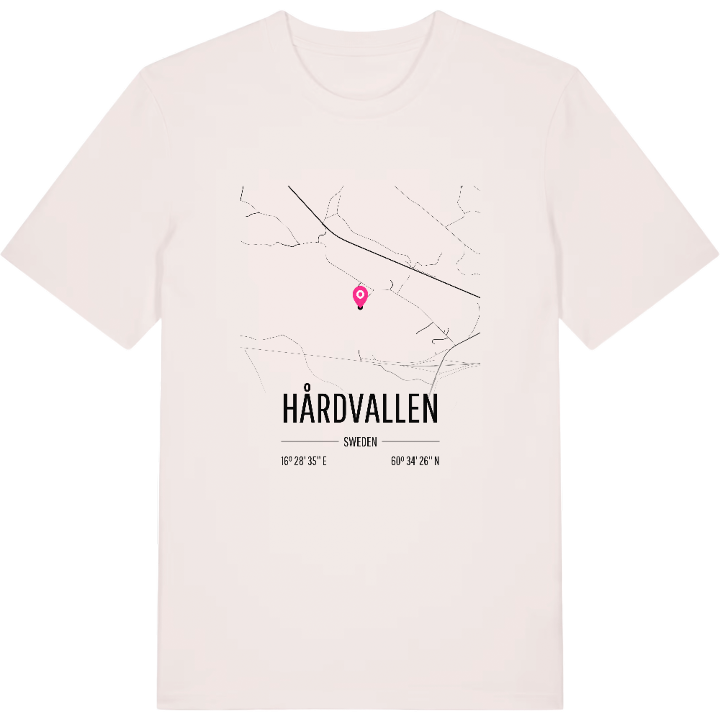 Hårdvallen karta t-shirt – t-shirt från PinShirt