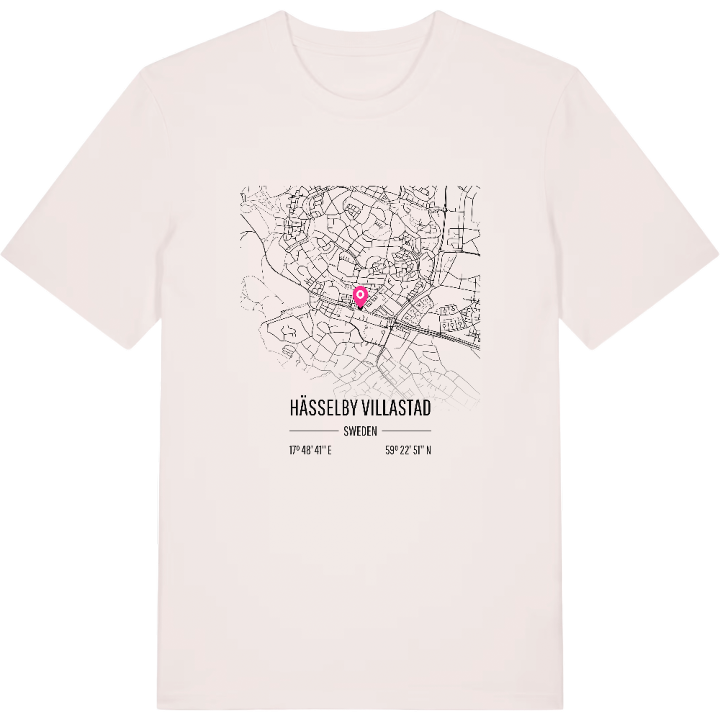 Hässelby Villastad karta t-shirt – t-shirt från PinShirt