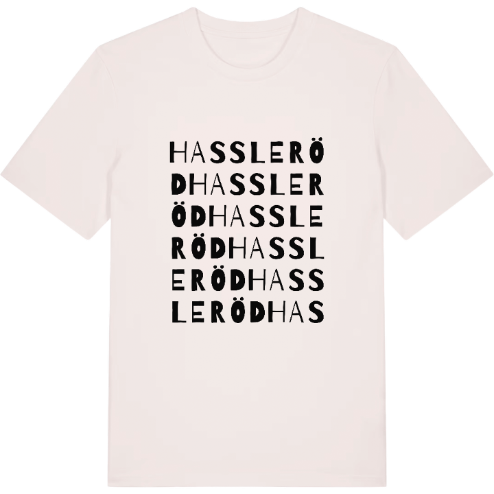 Hassleröd ordlek t-shirt – t-shirt från PinShirt