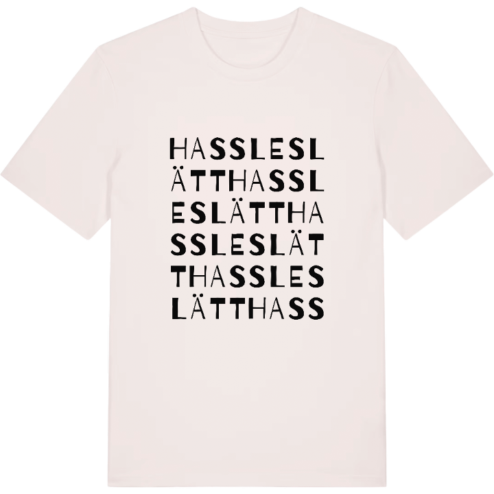 Hassleslätt ordlek t-shirt – t-shirt från PinShirt