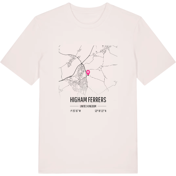 Higham Ferrers karta t-shirt – t-shirt från PinShirt