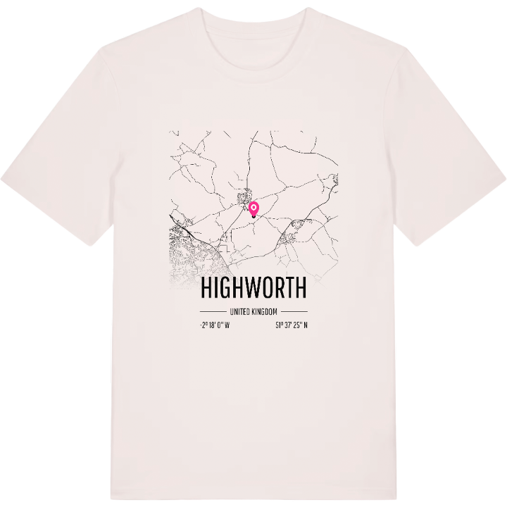 Highworth karta t-shirt – t-shirt från PinShirt