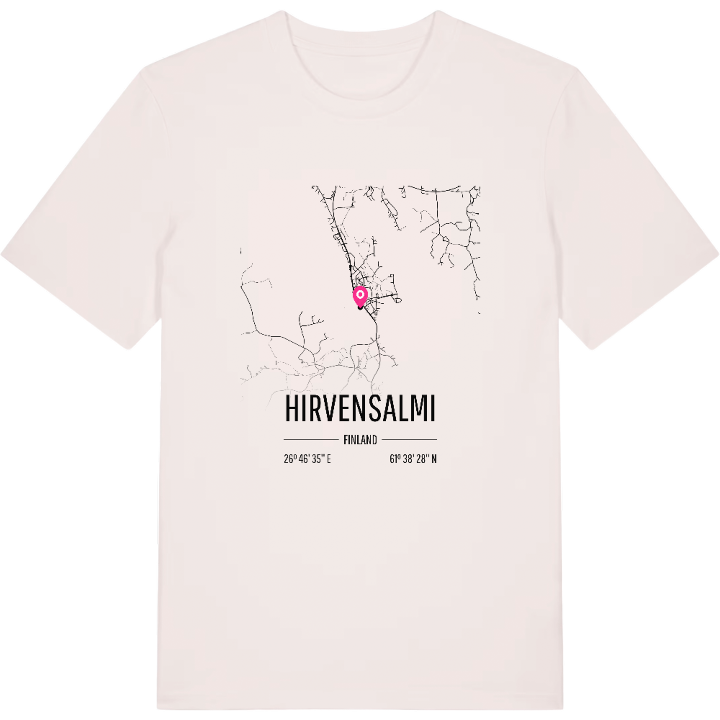 Hirvensalmi karta t-shirt – t-shirt från PinShirt