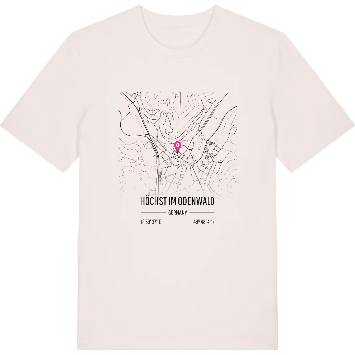 Höchst im Odenwald karta t-shirt – t-shirt från PinShirt
