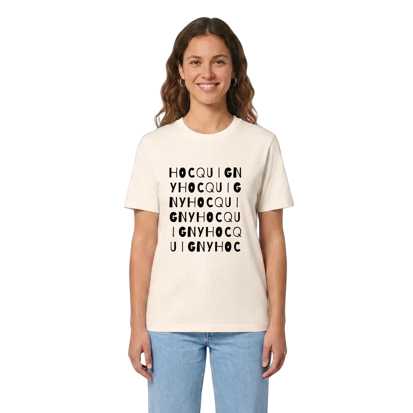 Hocquigny ordlek t-shirt – Vintage White, i miljö