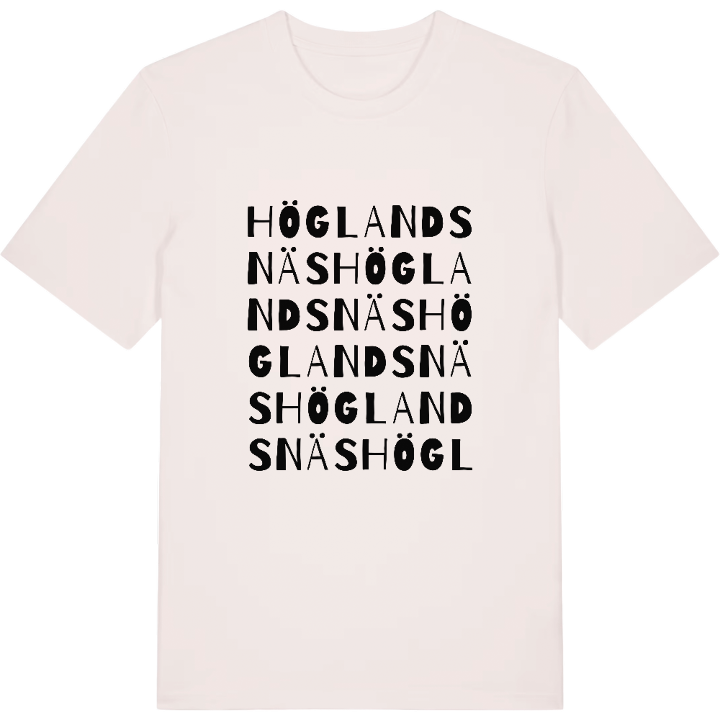 Höglandsnäs ordlek t-shirt – t-shirt från PinShirt
