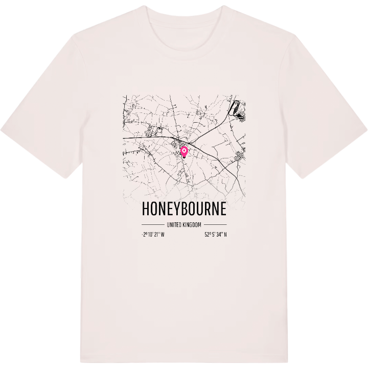 Honeybourne karta t-shirt – t-shirt från PinShirt