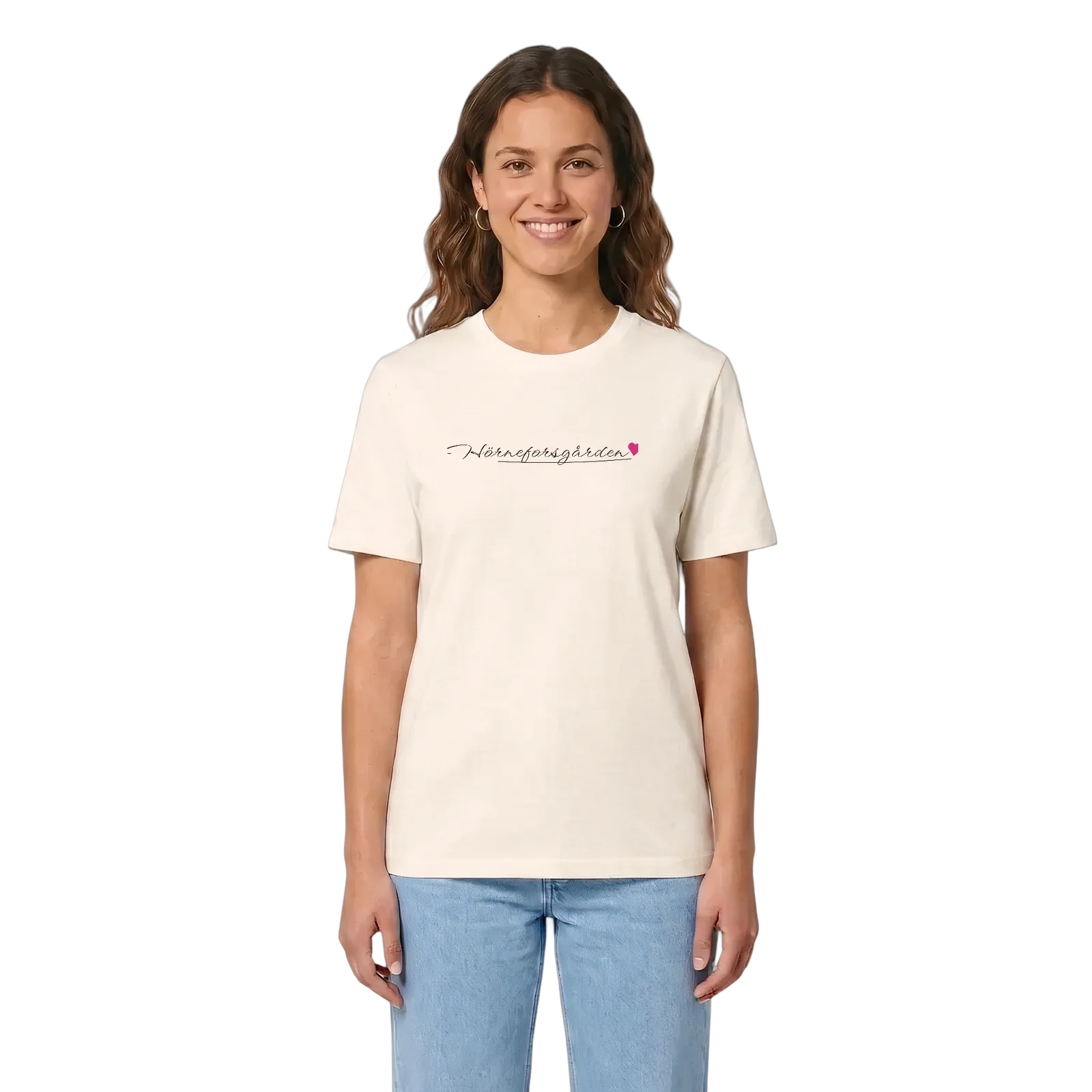 Hörneforsgården hjärta t-shirt – Vintage White, i miljö