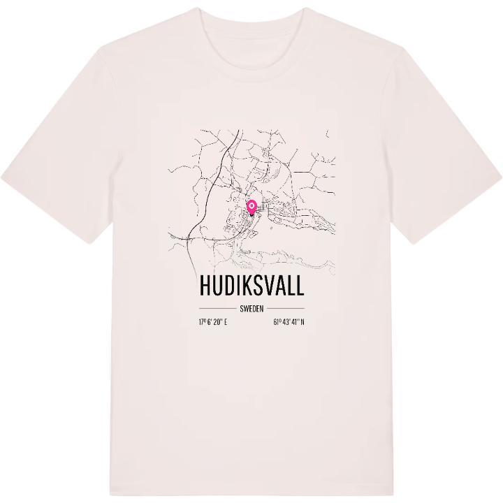 Hudiksvall karta t-shirt – t-shirt från PinShirt