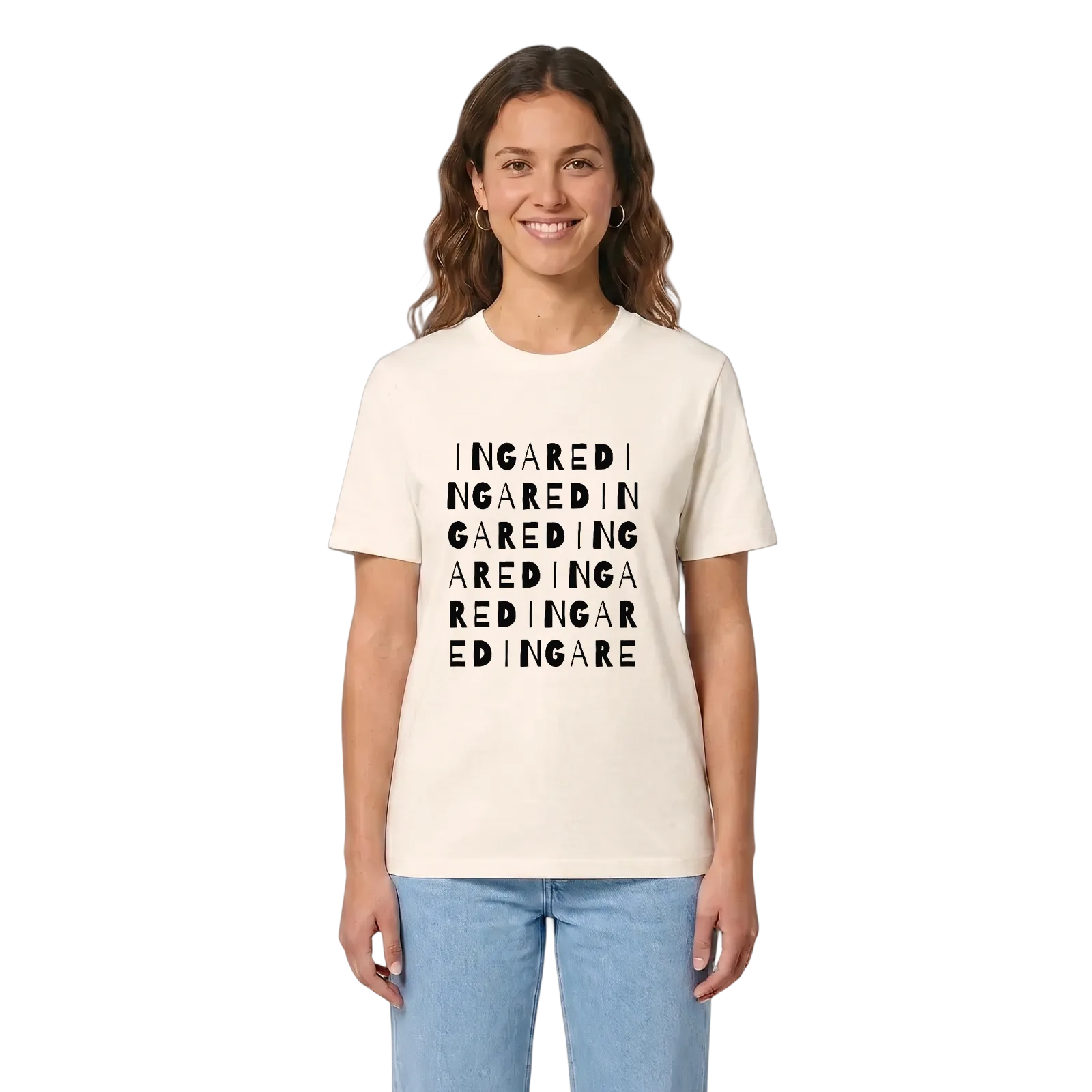Ingared ordlek t-shirt – Vintage White, i miljö