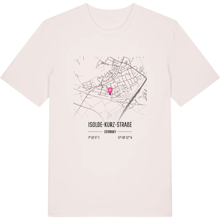 Isolde-Kurz-Straße karta t-shirt – t-shirt från PinShirt