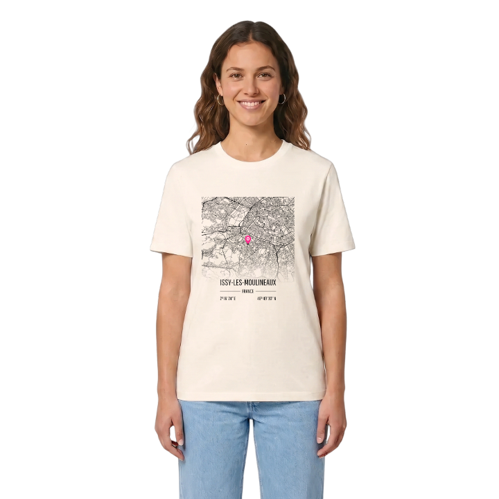 Issy-les-Moulineaux karta t-shirt – t-shirt från PinShirt