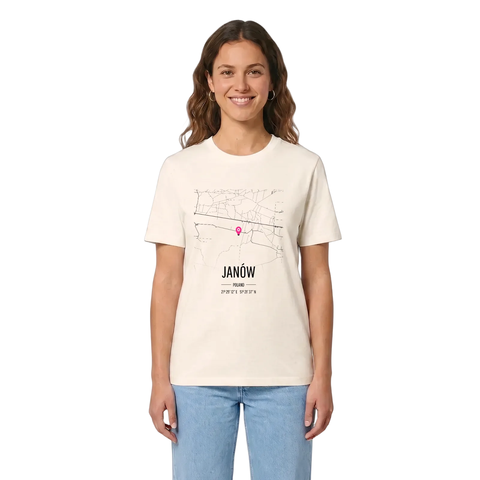 Janów karta t-shirt – Vintage White, i miljö
