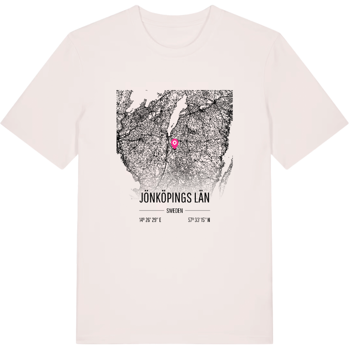 Jönköpings län karta t-shirt – t-shirt från PinShirt