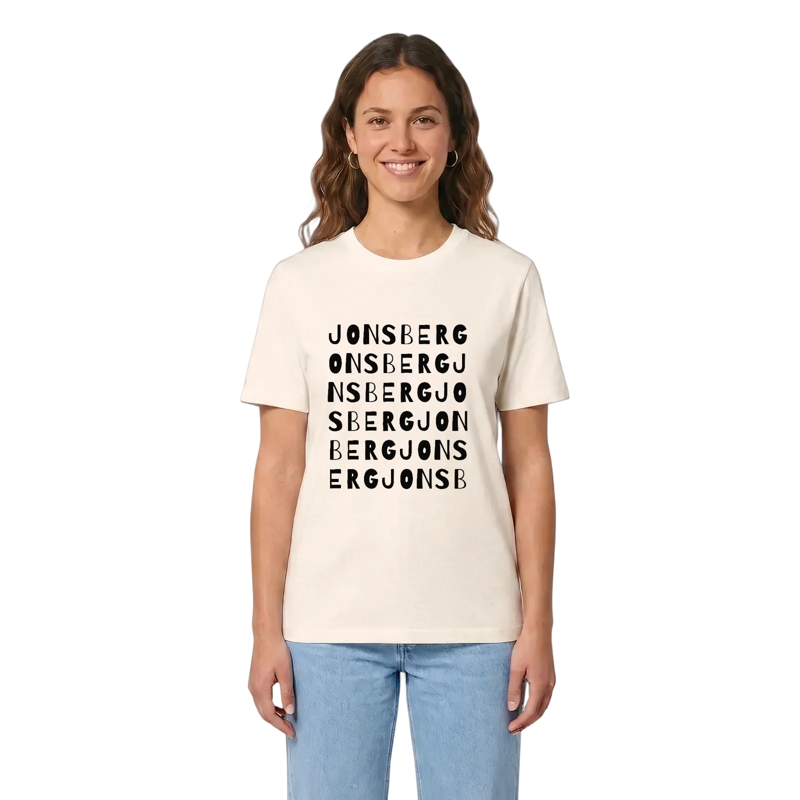 Jonsberg ordlek t-shirt – Vintage White, i miljö