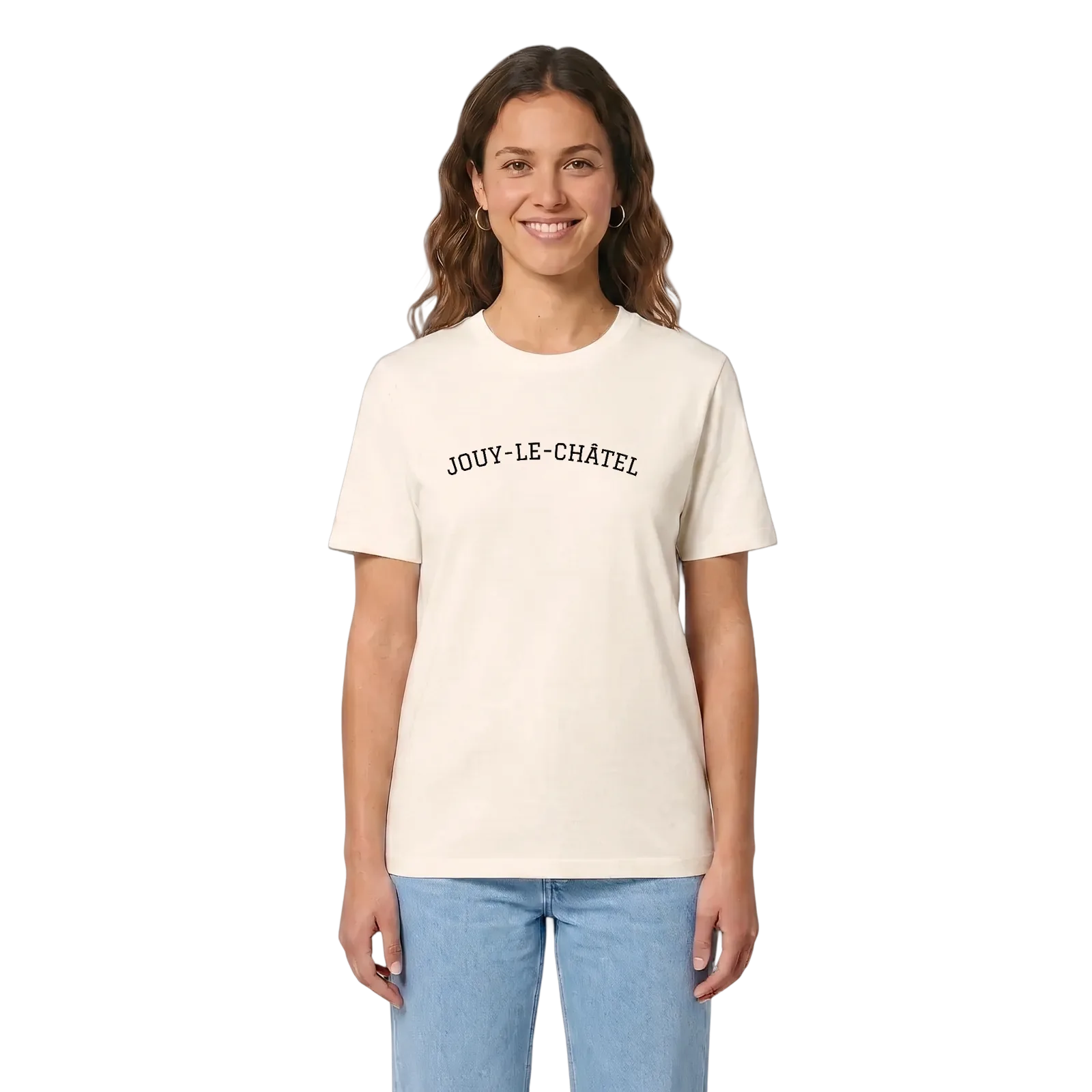 Jouy-le-Châtel böjd t-shirt – Vintage White, i miljö