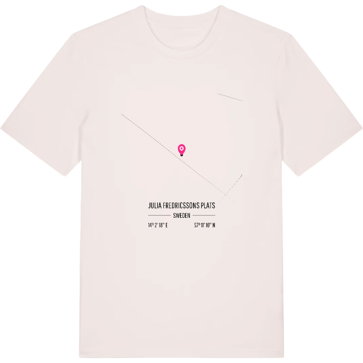 Julia Fredricssons plats karta t-shirt – t-shirt från PinShirt