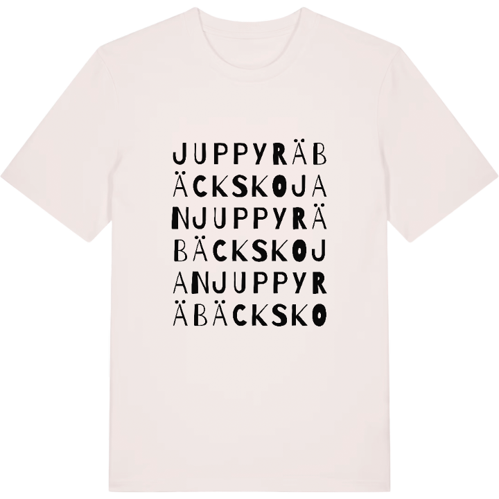 Juppyräbäckskojan ordlek t-shirt – t-shirt från PinShirt