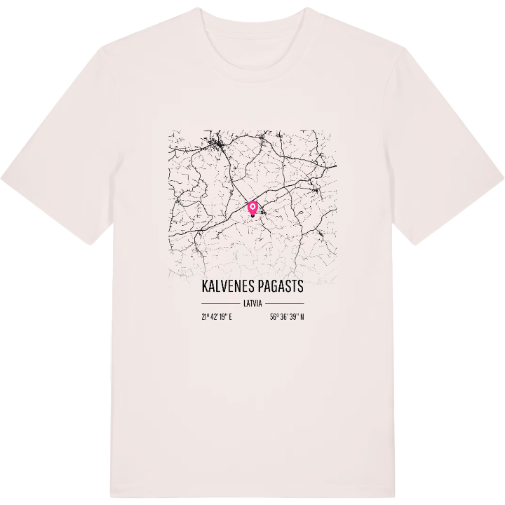 Kalvenes pagasts karta t-shirt – t-shirt från PinShirt