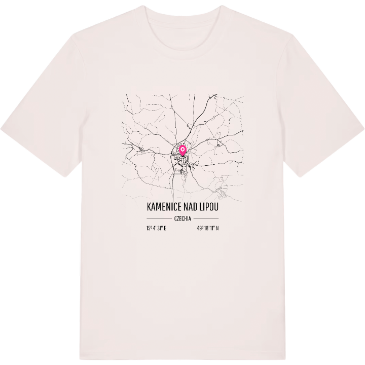 Kamenice nad Lipou karta t-shirt – t-shirt från PinShirt