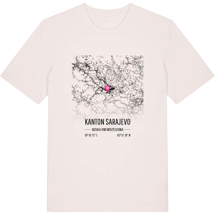 Kanton Sarajevo karta t-shirt – t-shirt från PinShirt