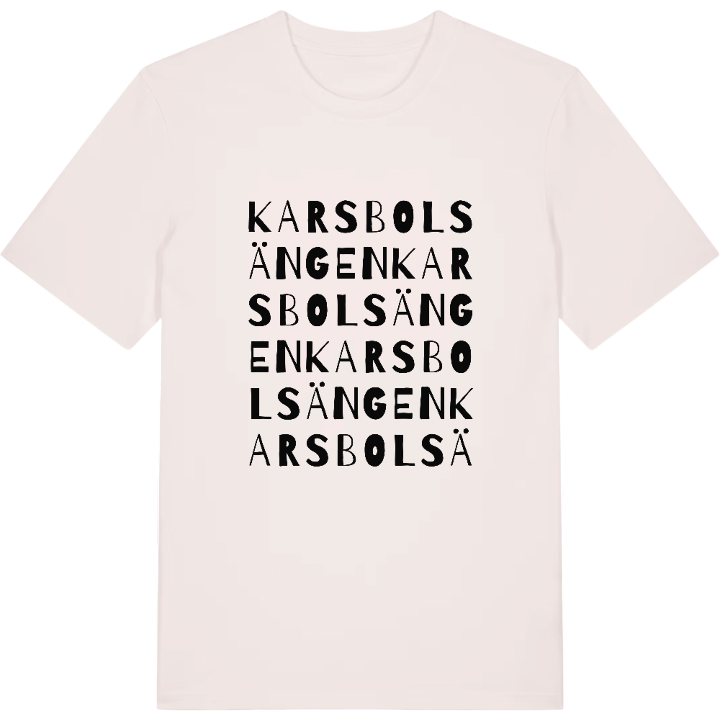 Karsbolsängen ordlek t-shirt – t-shirt från PinShirt