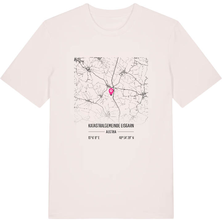 Katastralgemeinde Eisgarn karta t-shirt – t-shirt från PinShirt