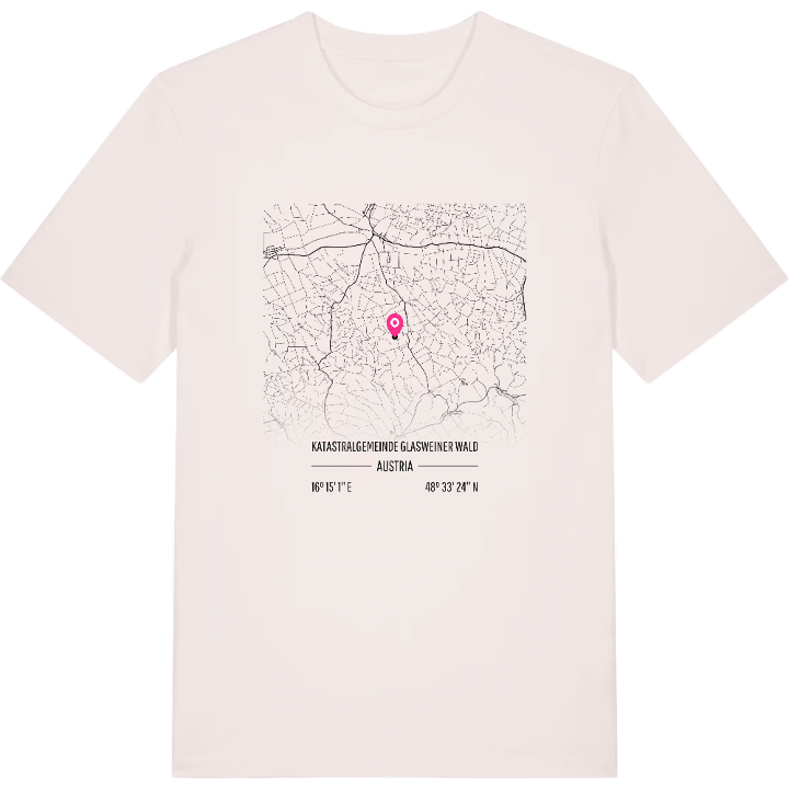 Katastralgemeinde Glasweiner Wald karta t-shirt – t-shirt från PinShirt