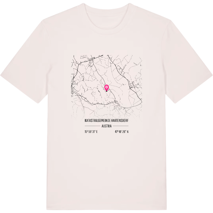 Katastralgemeinde Hartensdorf karta t-shirt – t-shirt från PinShirt