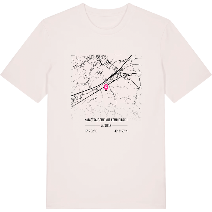 Katastralgemeinde Kemmelbach karta t-shirt – t-shirt från PinShirt
