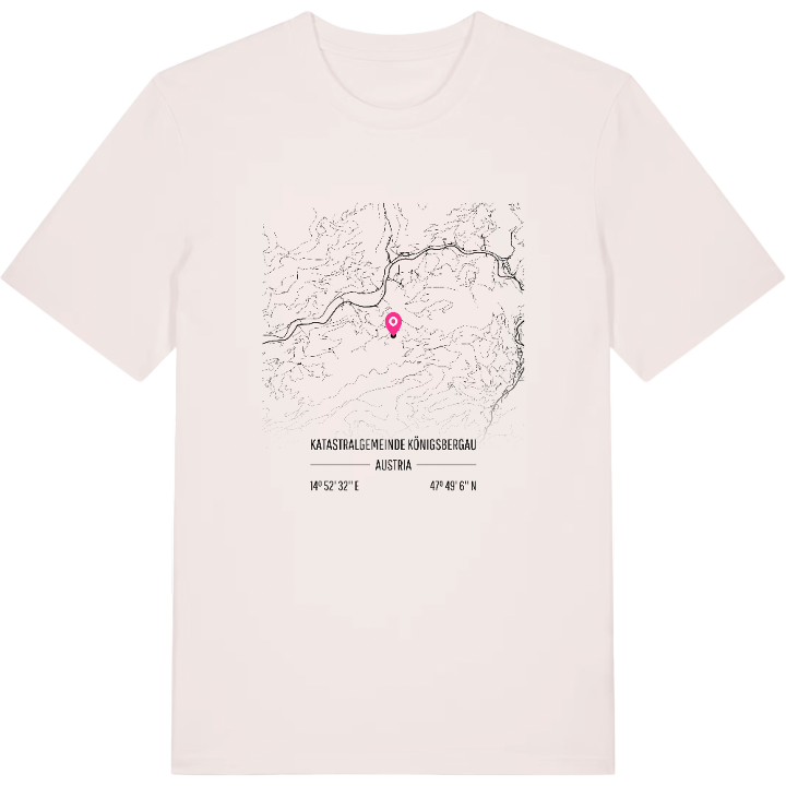 Katastralgemeinde Königsbergau karta t-shirt – t-shirt från PinShirt